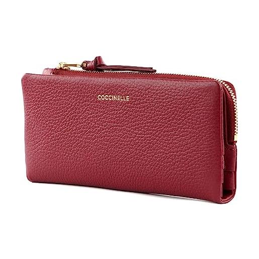 Coccinelle softy wallet grained leather garnet red