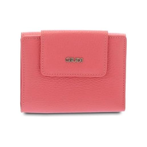 Giudi ® - portafoglio donna in pelle vitello, vera pelle, porta monete, porta carte, made in italy (hot pink) - 6911/lgp/ae-1i6