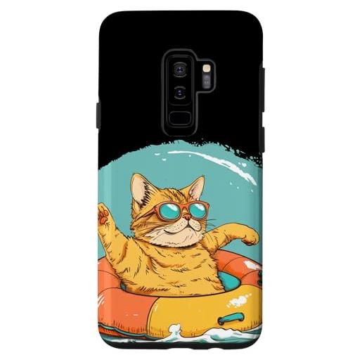Funny River tubing Cat Costume custodia per galaxy s9+ fiume tubing animali con divertenti occhiali da sole per divertimento acquatico