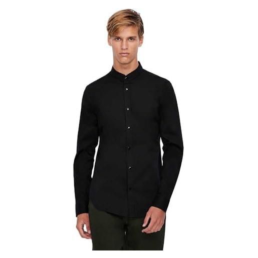 Armani exchange shirt camicia da uomo, nero (black), l