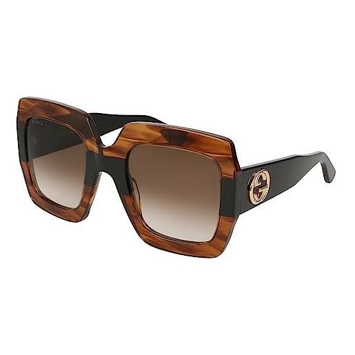 Gucci gg0178s 004 occhiali da sole, marrone (4/brown), 54 donna