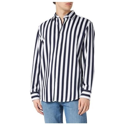 United Colors of Benetton camicia 51anuq02a, righe blu scuro e bianco 67y, m uomo