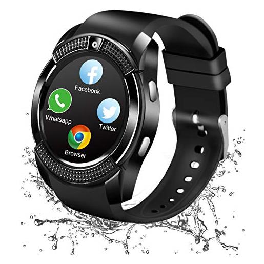VERYCOZY smart watch, bluetooth smart watch impermeabile con fotocamera whats. App, facebook, watch, telefono sportivo, orologio da polso per android ios e donne