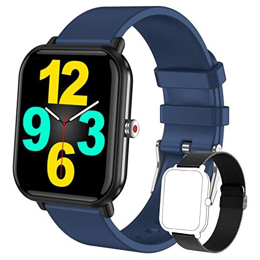 paazomu smart watch per uomo donna, fitness tracker sportivo 1.7 touch screen smartwatch ip68 orologio impermeabile, frequenza cardiaca/temperatura corporea/contapassi, tracker attività per i. Phone android
