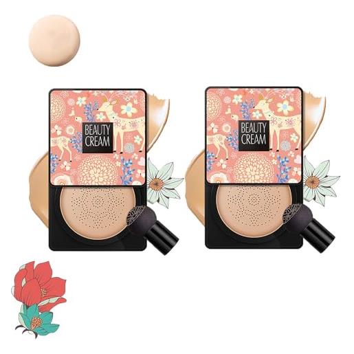 ADFUGE inherent beauty cream, inherent cream, beauty linasi clear cover beauty cream, mushroom air cushion bb & cc cream concealer foundation moisturizing makeup base for all skin types (2pc ivory)