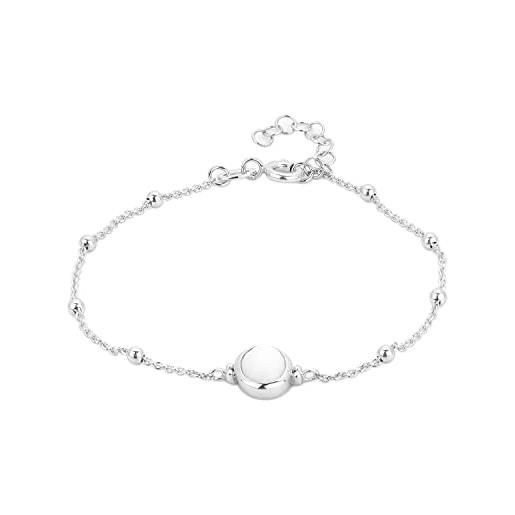 Vanbelle bracciale con ciondolo ovale centrato gioielli in argento pietra di agata bianca naturale e placcatura rodio per donne e ragazze