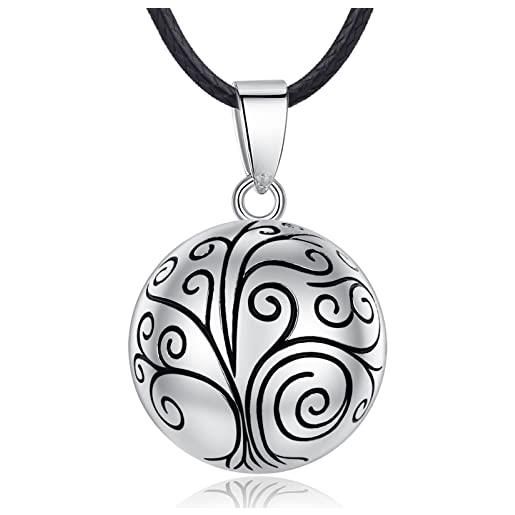 EUDORA Harmony Ball collana chiama angeli gravidanza, collana con albero della messicana palla collana con ciondolo per mamma ragazze donne incinte bel regalo di gioielli, 76cm+114cm
