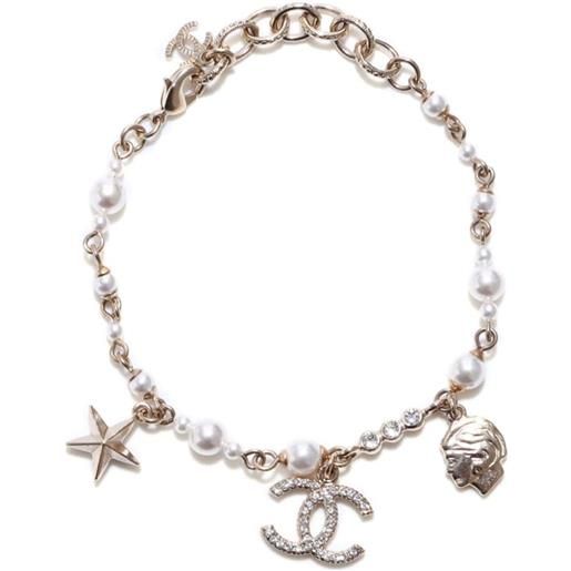 CHANEL Pre-Owned - bracciale con ciondoli cc 2020 - donna - perle/placcatura in oro - taglia unica