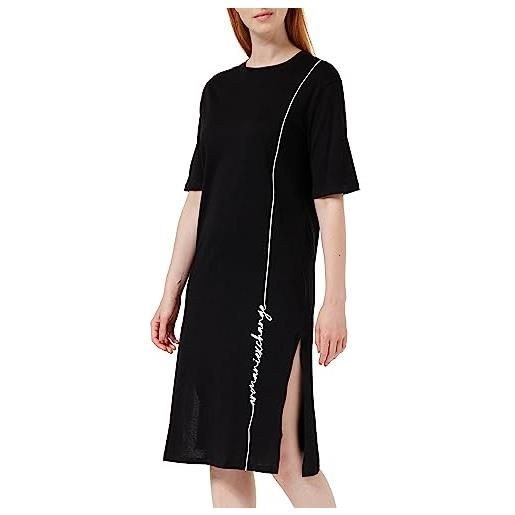 ARMANI EXCHANGE cotton midi tee shirt dress, vestito casual donna, nero, xl