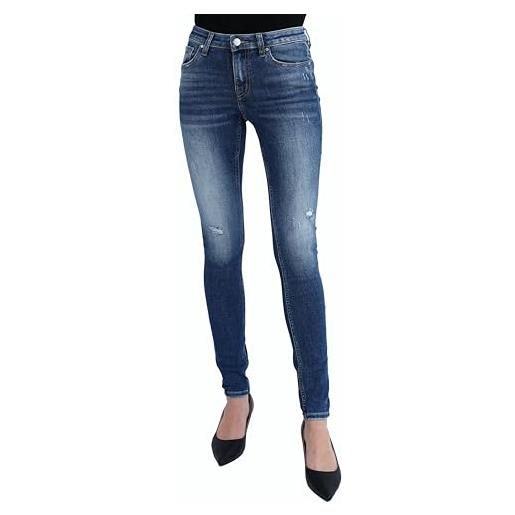 MET - jeans donna, pantaloni donna, vestibilità e vita regular, super skinny | modello nos kate, blu scuro. (it, numero, 25, slim, regular, blu scuro)
