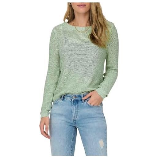 Only onlgeena xo l/s pullover knt noos, subtle green, m donna