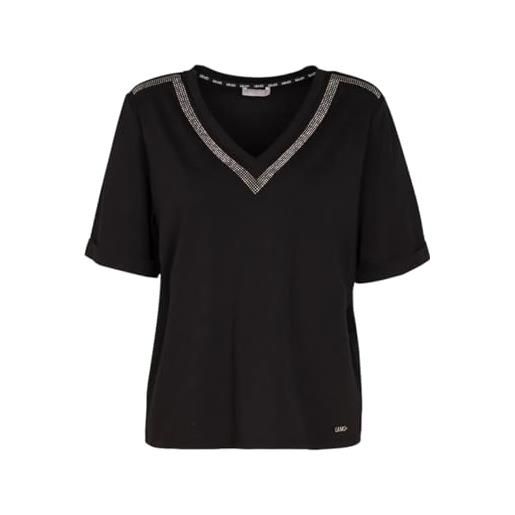 Liu Jo Jeans liu jo t-shirt manica corta con strass ta4101js003 nero