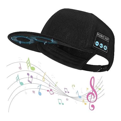 Teksome cappello musicale wireless, cappello con cuffie wireless | cappello per altoparlante regolabile, cappellini da baseball 2 in 1 per uomini donne ragazzi ragazze, cappello da musica wireless per