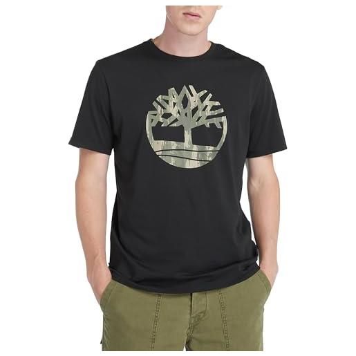 Timberland t-shirt da uomo con logo camo ad albero kennebec river nera taglia l codice tb0a5up3001