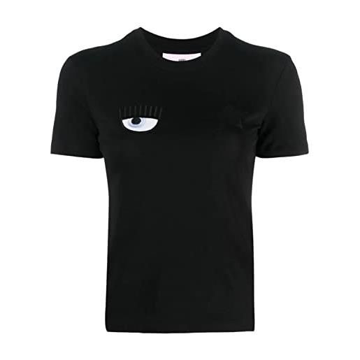 Ferragni chiara Ferragni t-shirt manica corta da donna marchio, modello eye star 74cbht07cjt00, realizzato in cotone. M nero