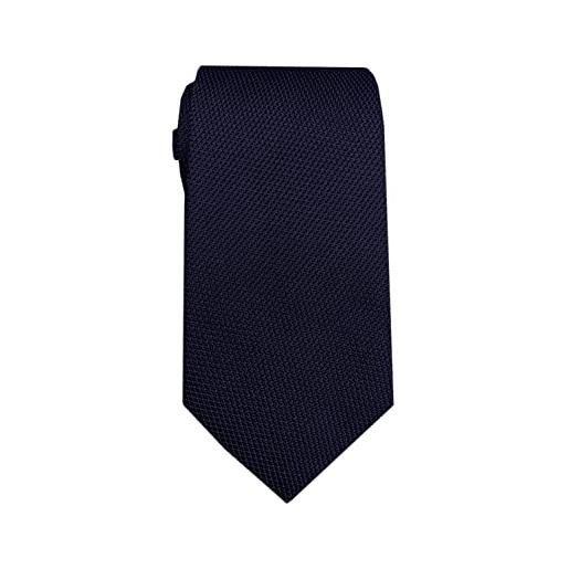 Remo Sartori - cravatta sartoriale in garza di seta a righe, fatta a mano, made in italy, uomo (blu)