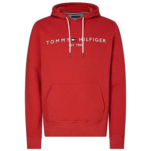 Tommy Hilfiger felpa con cappuccio con logo tommy, colore: rosso, xxl