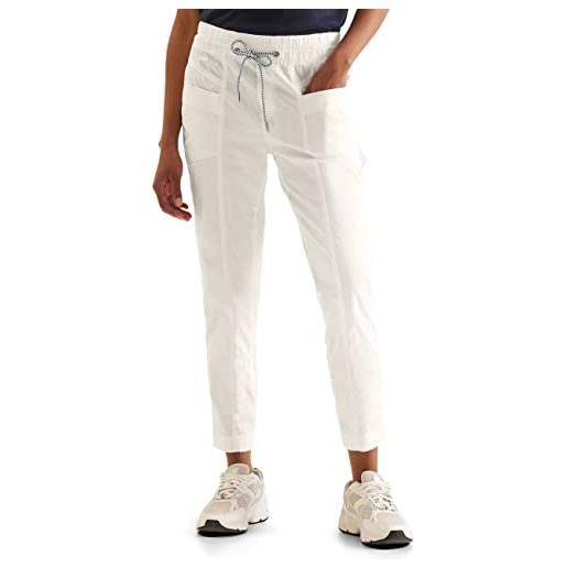Street One style qr bonny light cotton twill solid pantaloni cargo, bianco sporco, 44w x 28l donna