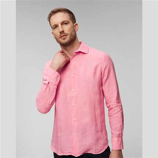 Mc2 Saint Barth camicia rosa di lino da uomo Mc2 Saint Barth