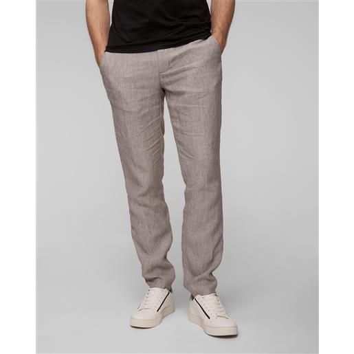 Alberto pantaloni grigi di lino da uomo Alberto steve-luxury linen