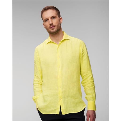 Mc2 Saint Barth camicia gialla di lino da uomo Mc2 Saint Barth