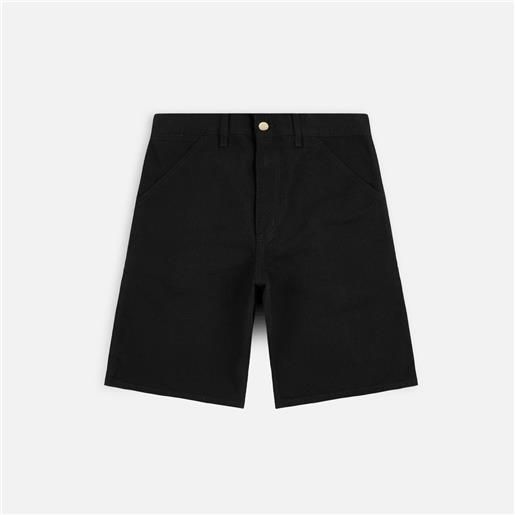 Carhartt WIP single knee shorts black rinsed uomo