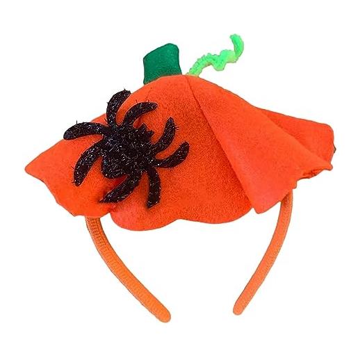 harayaa cerchietto per capelli di halloween cappello a forma di zucca cerchietto per capelli, elastico divertente arancione accessorio per capelli carino, cop, stile d