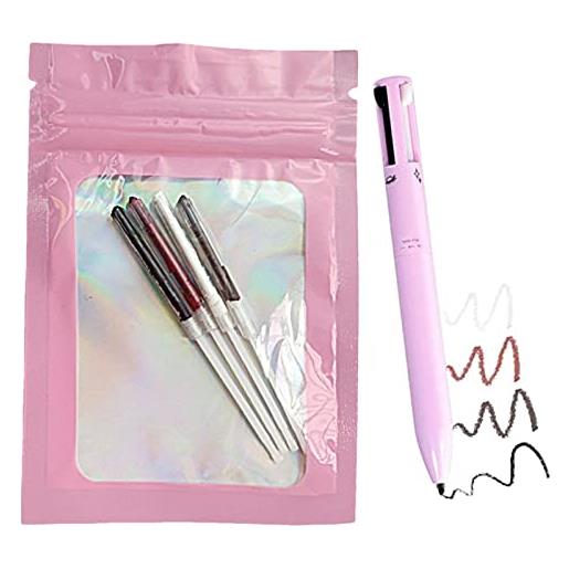 Elinrat 4 in 1 makeup pen | waterproof cosmetic pencil | 4 color multi-function makeup beauty pen for eyeliner, brow, lip liner, highlighter