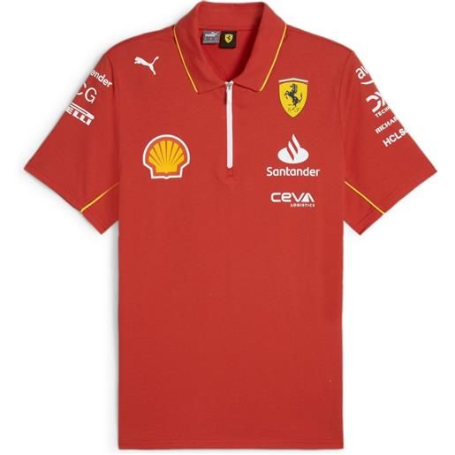 Ferrari puma polo maglia uomo rosso team f1 mezza zip 2024 763602-01