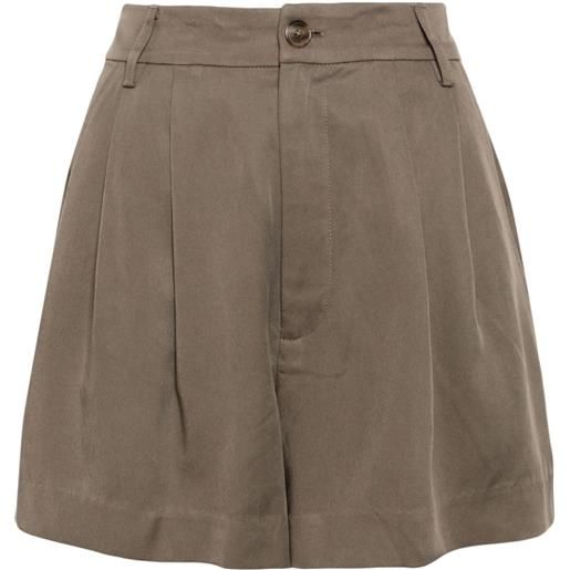 Reformation shorts mason con pieghe - marrone