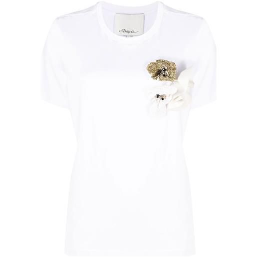 3.1 Phillip Lim t-shirt con applicazione a fiori - bianco