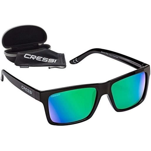 Cressi bahia black/green/mirrored occhiali da sole yachting