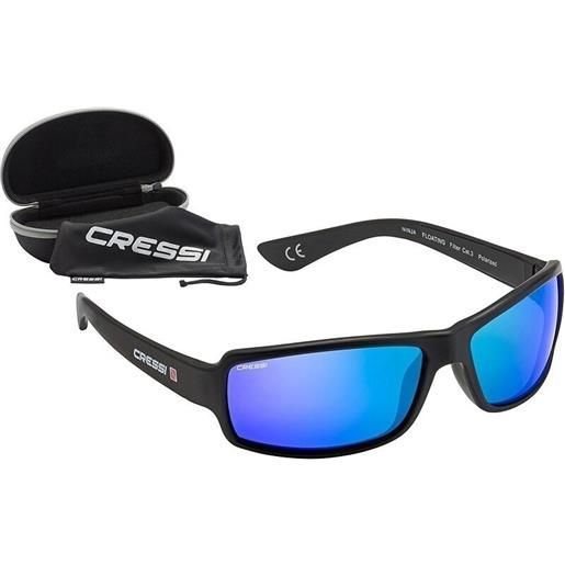 Cressi ninja black/blue/mirrored occhiali da sole yachting