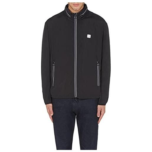ARMANI EXCHANGE lightweight zip-up hooded windbreaker jacket 8nzb07, giacca a vento uomo, nero (black), xxl