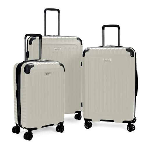 Ben Sherman spinner - valigia verticale da viaggio sunderland, dover bianco, 24-inch checked, spinner - valigia verticale da viaggio sunderland