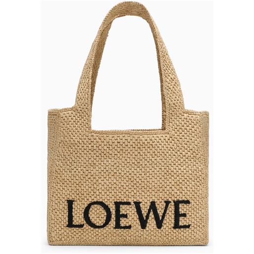 Loewe borsa loewe font grande naturale in raffia