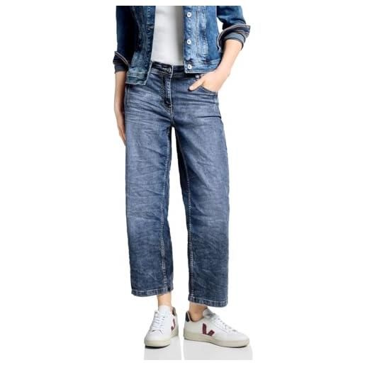 Cecil b377180 jeans 7/8 culotte, mid blue wash, 30w x 26l donna