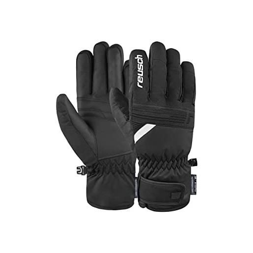Reusch guanti invernali baldo r-tex® xt traspiranti, con chiusura corta, 7701 nero/bianco, 8,5 eu