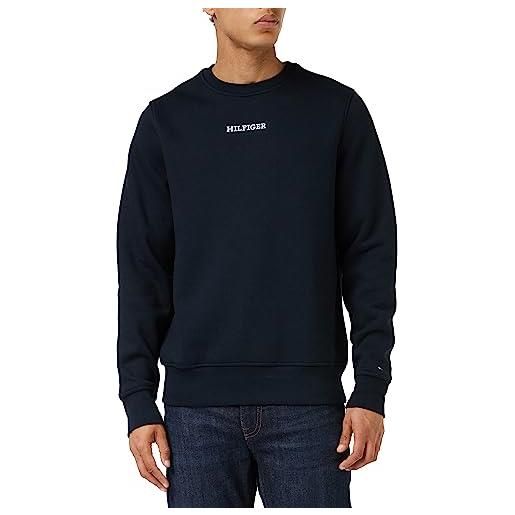 Tommy Hilfiger felpa uomo senza cappuccio, blu (desert sky), xs