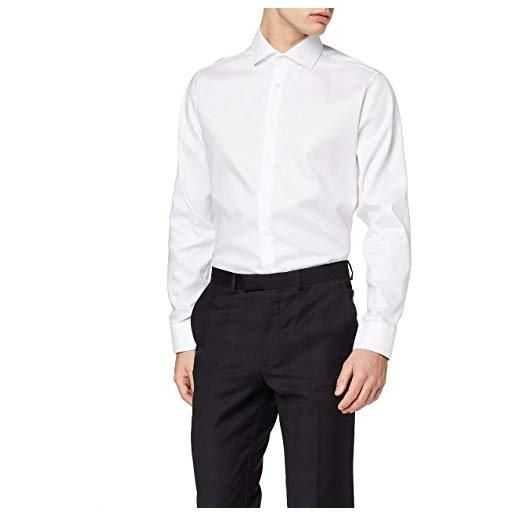 Seidensticker herren business hemd shaped fit camicia formale, bianco (weiß 01), 48 (taglia produttore: 42) uomo