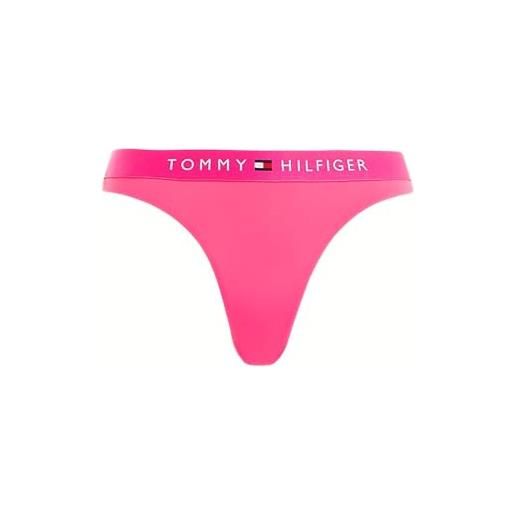 Tommy Hilfiger slip bikini brasiliana donna con logo con scritta, rosa (hot magenta), s