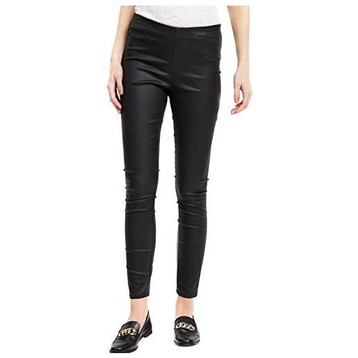 Vila clothes vicommit coated plain legging-noos, leggings donna, nero (black), w29 (taglia produttore: medium)