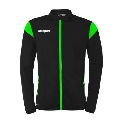 uhlsport squad 27 classic giacca sportiva, nero/verde fluo, misto, nero/verde fosforescente, s