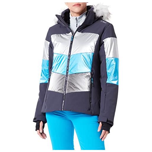 CMP - giacca elasticizzata da sci da donna con cappuccio removibile, antracite, 40