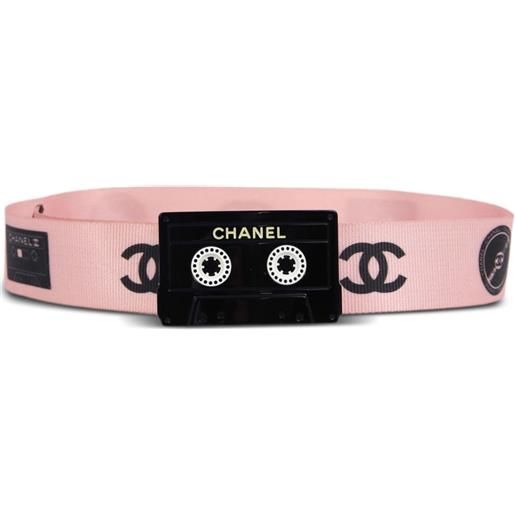 CHANEL Pre-Owned - cintura cassette tape 2004 - donna - nylon/acrilico - taglia unica - rosa