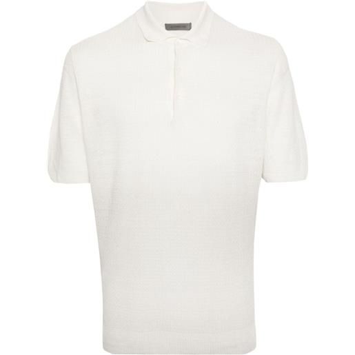 Corneliani ribbed-knit polo shirt - bianco