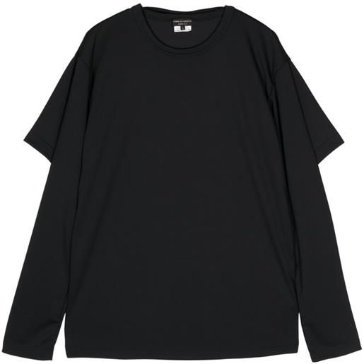 Comme des Garçons Homme Plus t-shirt a maniche lunghe con design a strati - nero