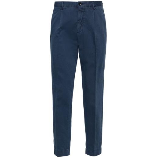 Incotex pleat-detail cropped trousers - blu