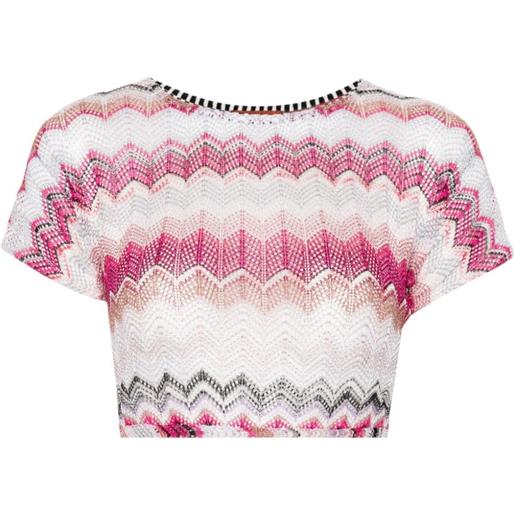 Missoni zigzag crochet-knit top - rosa
