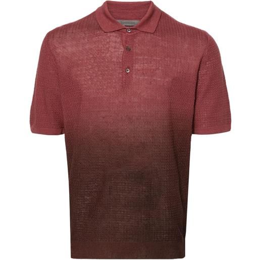 Corneliani ribbed-knit polo shirt - rosso